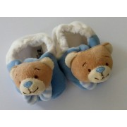 Baby Shoes with Teddy Bear - Light Blue